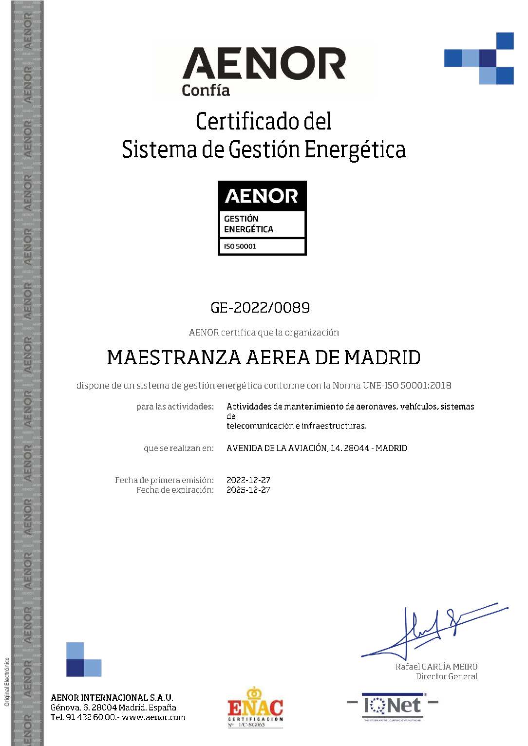 Certificación MAESMA