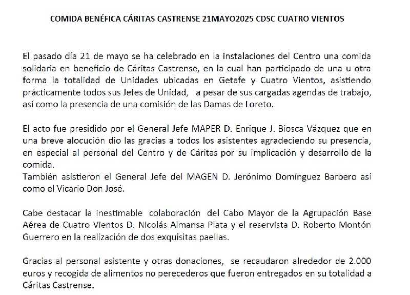 COMIDA_CARITAS_CASTRENSE_2025