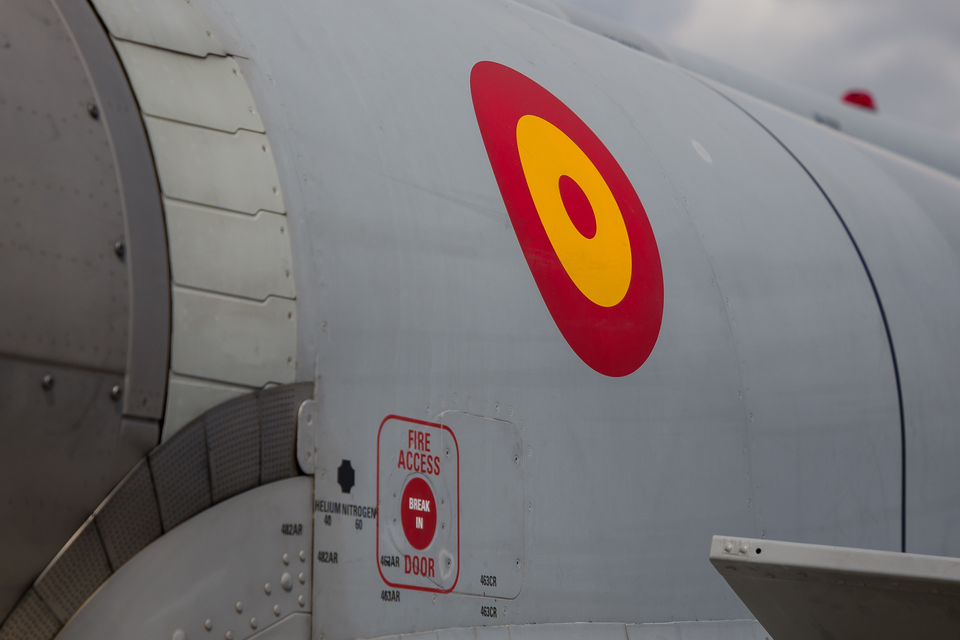 Escarapela aeronáutica española en un avión Eurofighter