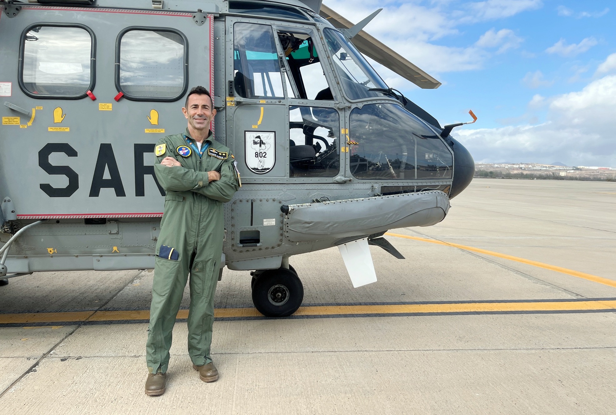 802 Escuadrón, los 'ángeles de la guarda' que protegen a los pilotos que participan en el Ocean Sky 2025