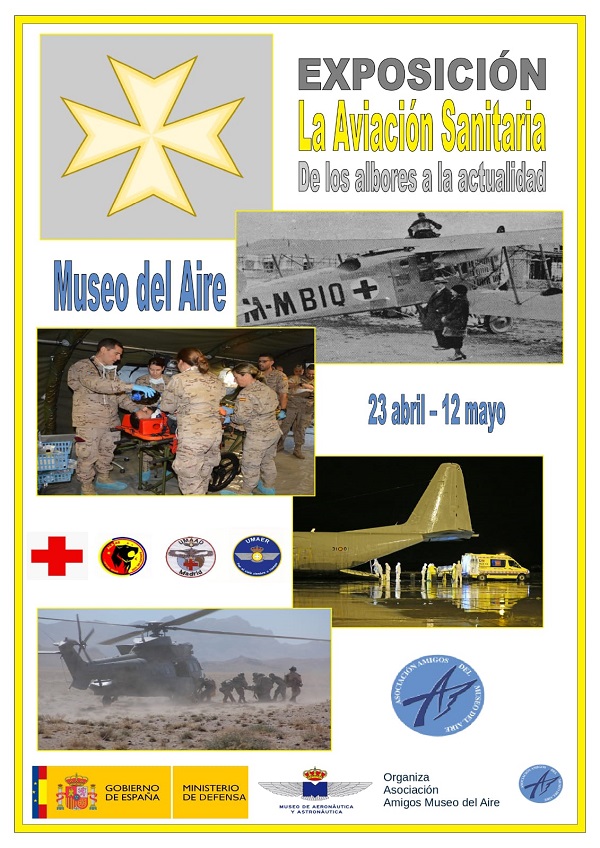 cartel de la exposición la aviación sanitaria