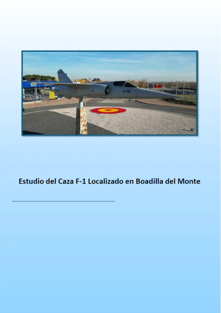 Portada del trabajo «Estudio del caza F-1 localizado en Boadilla del Monte».