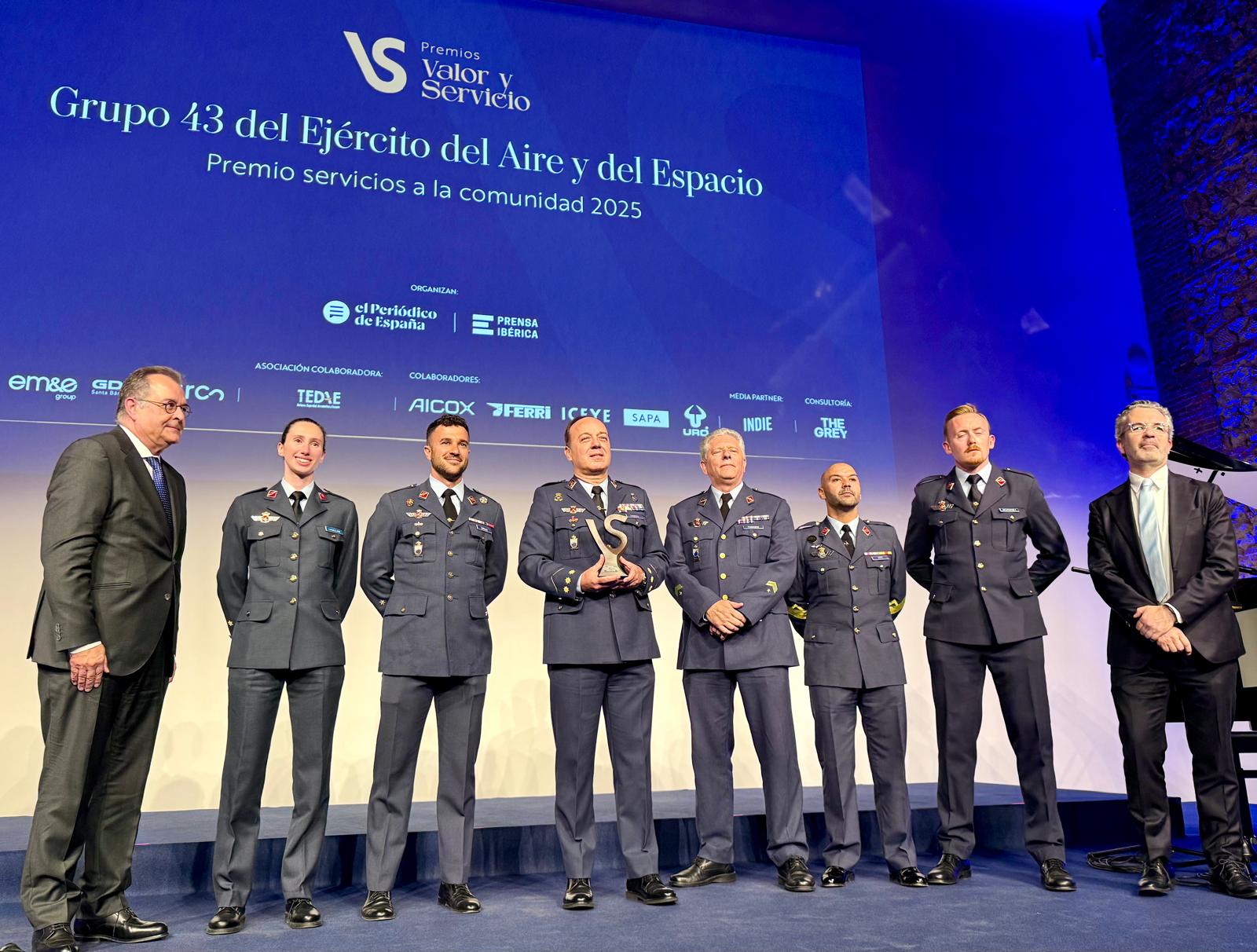 El 43 Grupo y la general Loreto Gutiérrez, galardonados en los Premios Valor y Servicio de El Periódico de España