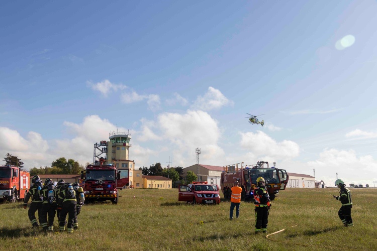 Imagen de El Ala 37 realiza un simulacro general de accidente aéreo por colisión entre dos aeronaves